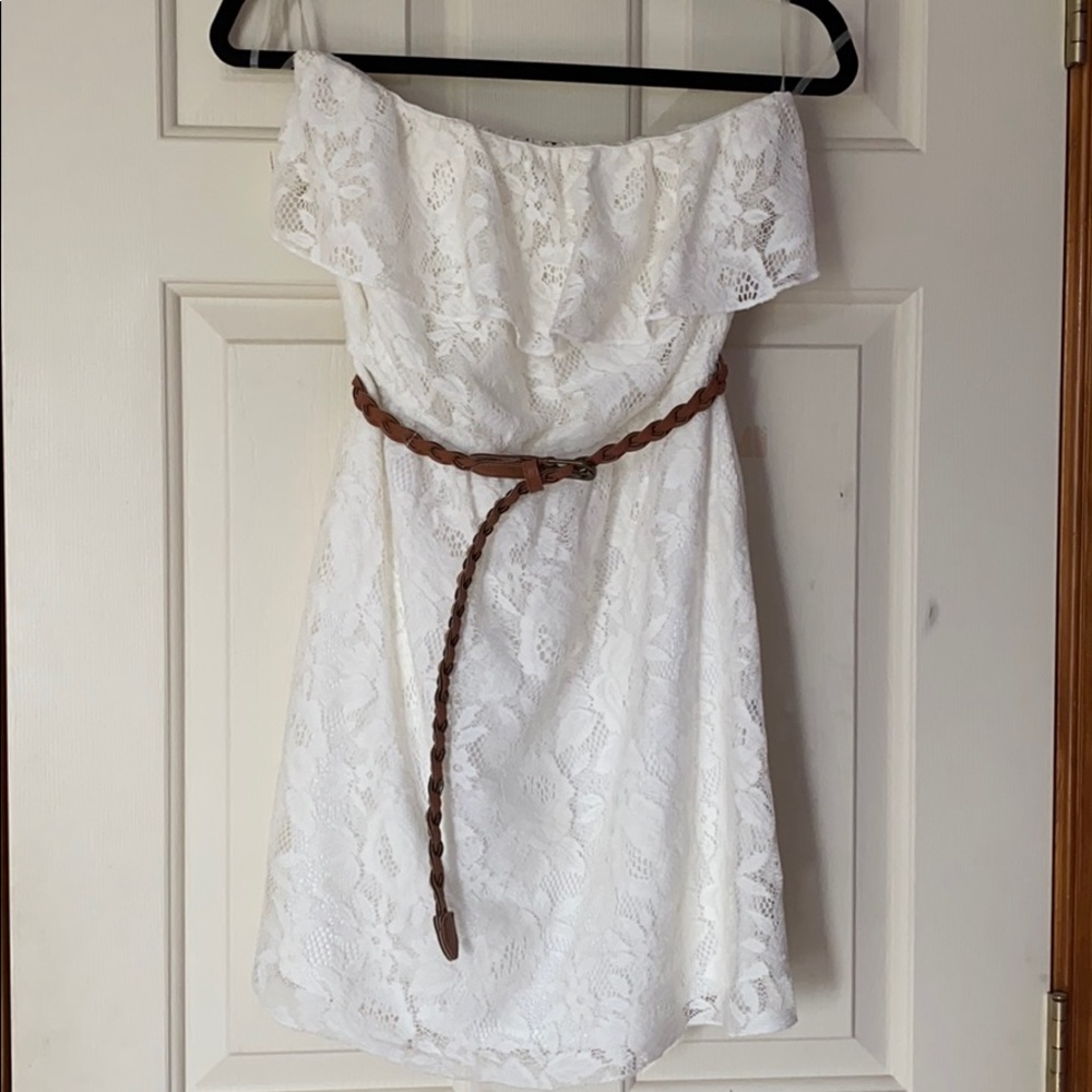 Belted Lace Dress